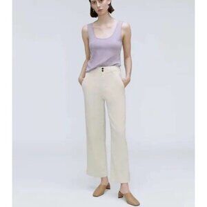 Everlane The Organic Wide-Leg Pant Bone Off White Ivory  Sz 16